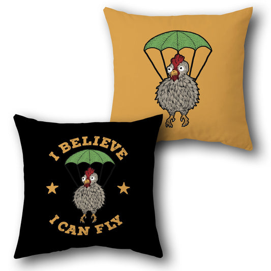 Flying Chicken Parachute    Design Cushion Single (Front & Back)