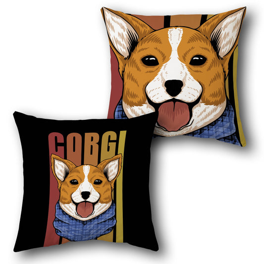 Retro Corgi     Design Cushion Single (Front & Back)