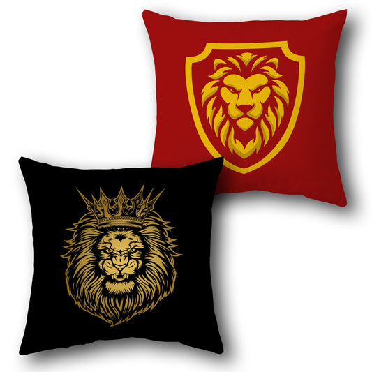 Majestic Lion Royalty Throw    Design Cushion Single (Front & Back)