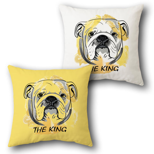 The King Bulldog    Design Cushion Single (Front & Back)
