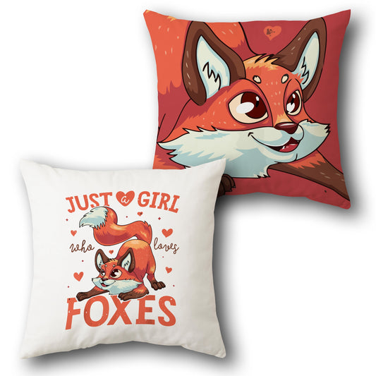Just a Girl Who Loves Foxes    Design Cushion Single (Front & Back)