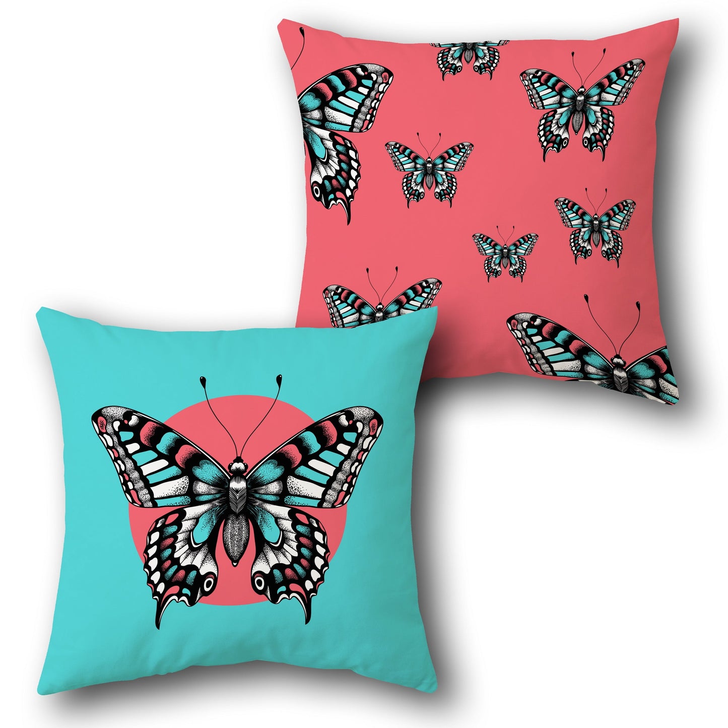 Butterfly Bliss Dual-Tone   Se  Design Cushion Single (Front & Back)