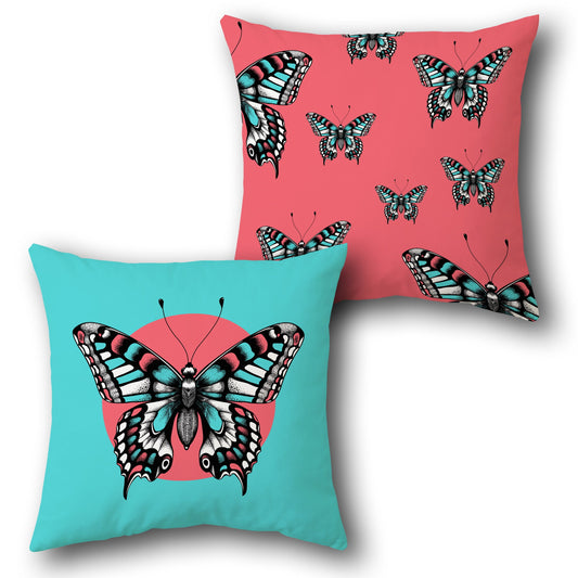 Butterfly Bliss Dual-Tone   Se  Design Cushion Single (Front & Back)