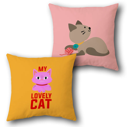 Lovely Cat Color Pop    Design Cushion Single (Front & Back)