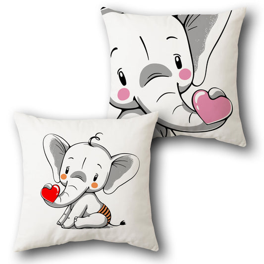 Adorable Baby Elephant Love    Design Cushion Single (Front & Back)