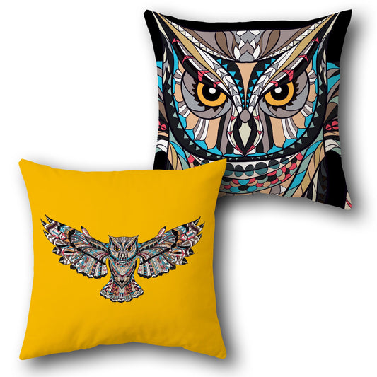 Geometric Wisdom Owl    Design Cushion Single (Front & Back)