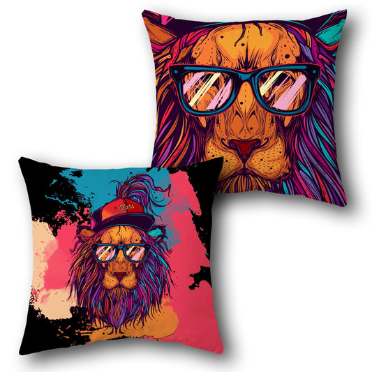Cool Lion Vibes    Design Cushion Single (Front & Back)
