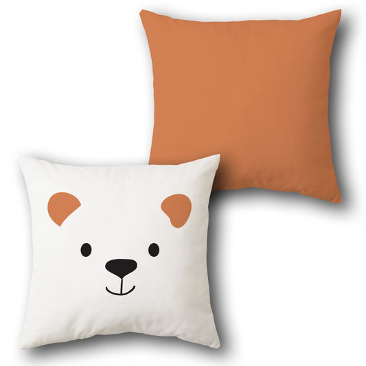 Bear Face Throw     Design Cushion Single (Front & Back)