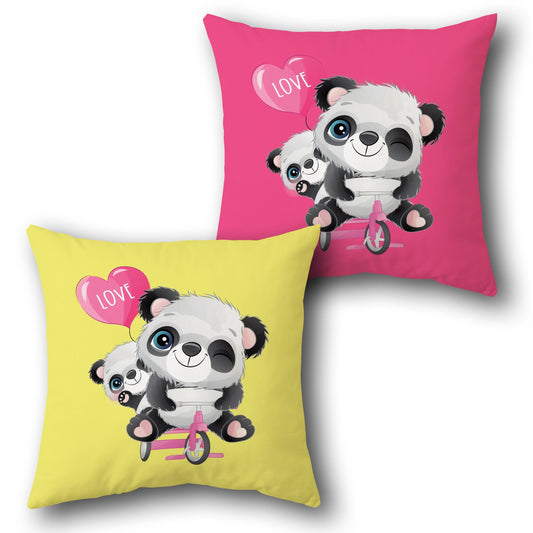 Panda Love Tricycle    Design Cushion Single (Front & Back)