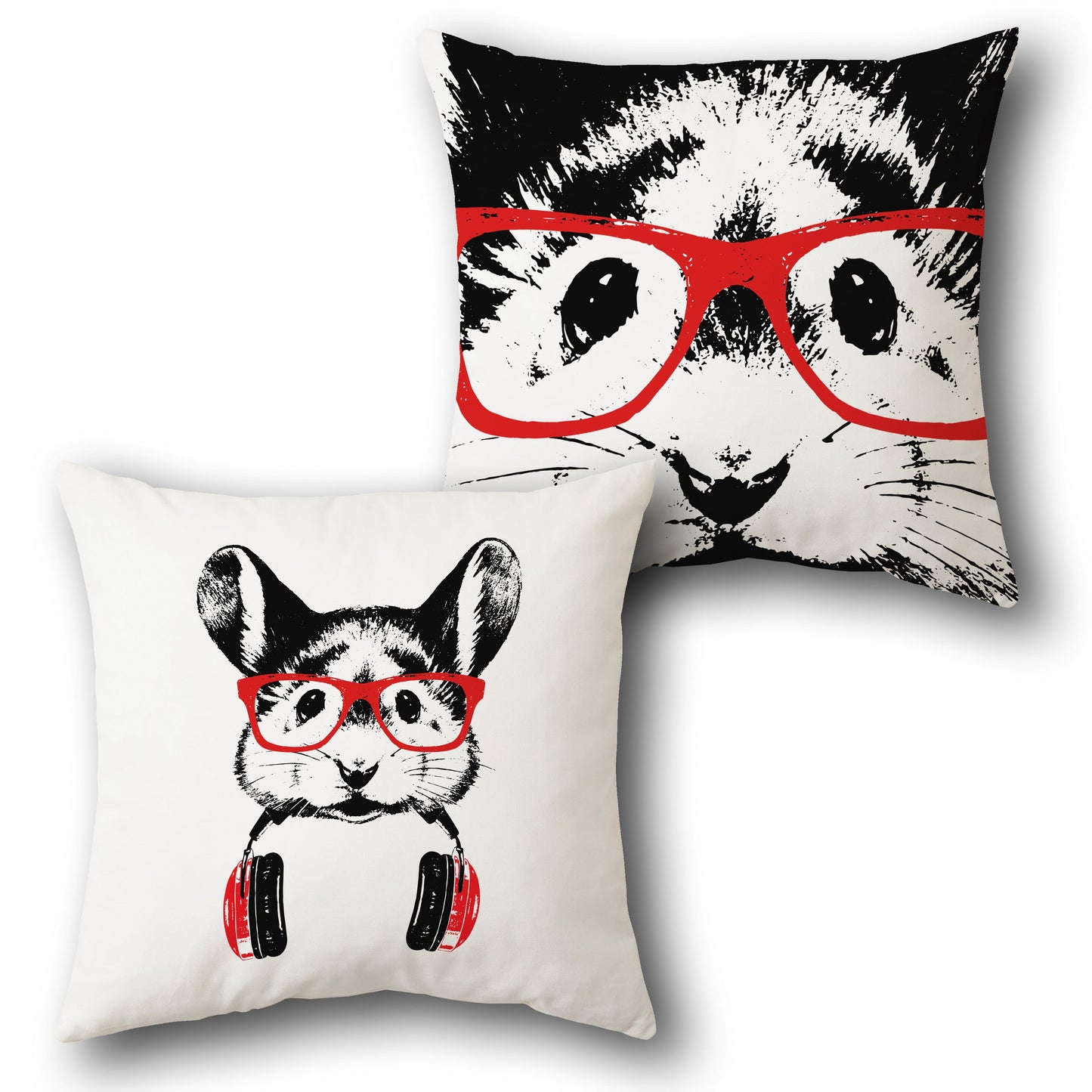 Hipster Hamster    Design Cushion Single (Front & Back)