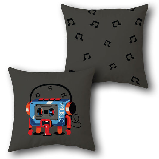 Retro Music Monster    Design Cushion Single (Front & Back)