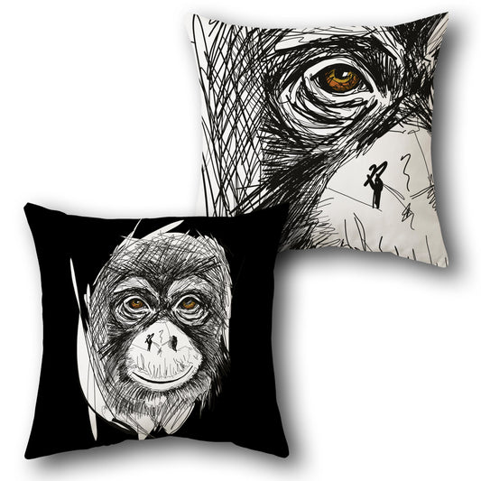 Primate Sketch    Design Cushion Single (Front & Back)