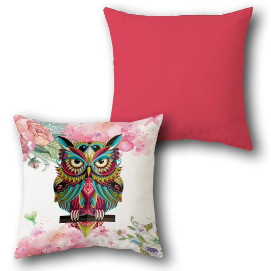 Whimsical Owl    Design Cushion Single (Front & Back)