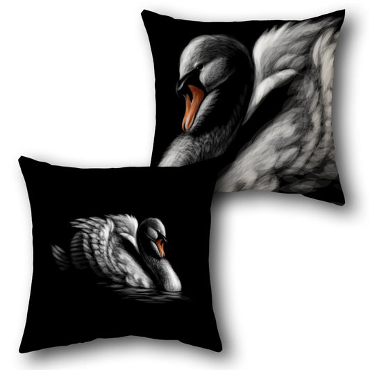 Graceful Swan    Design Cushion Single (Front & Back)