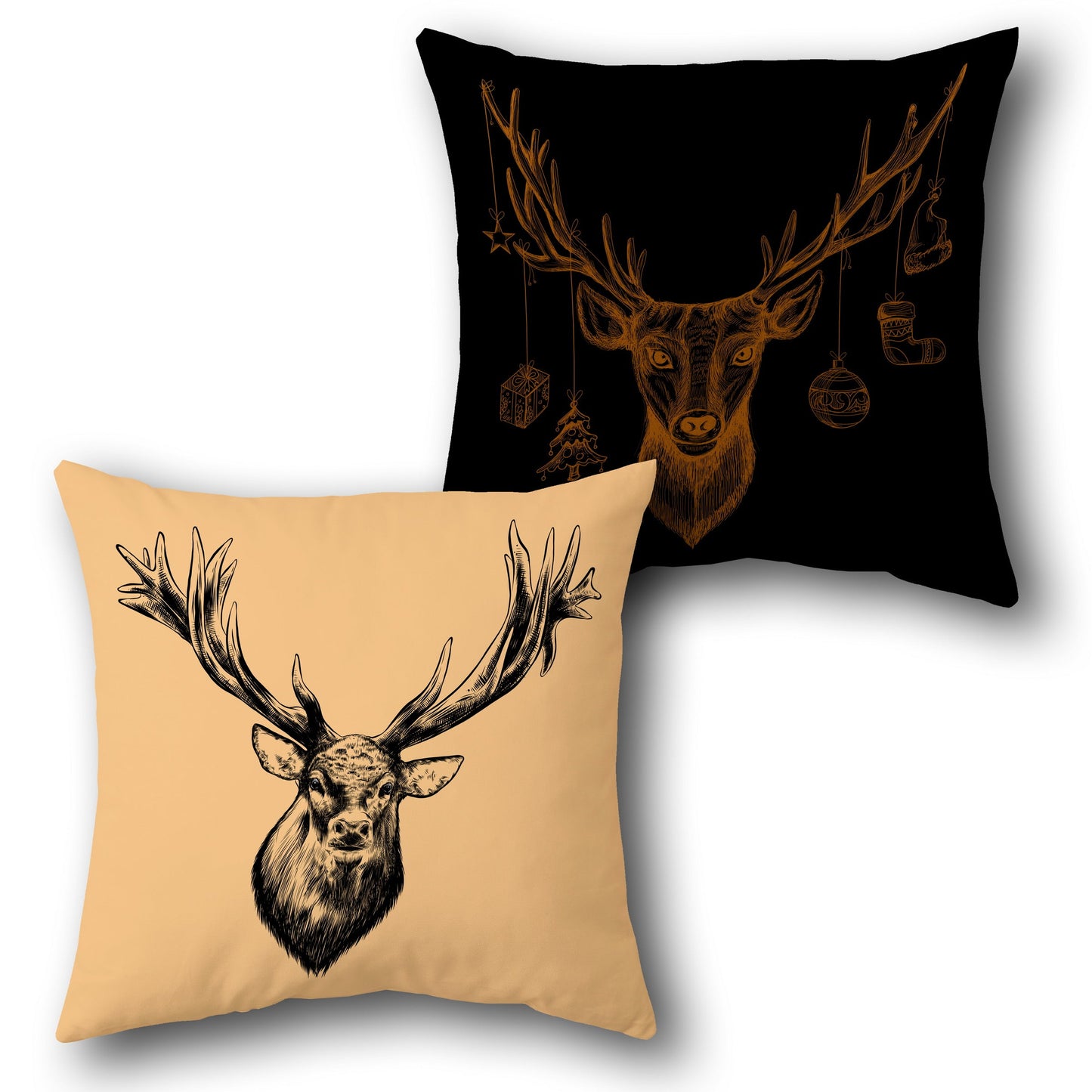 Festive Deer    Design Cushion Single (Front & Back)