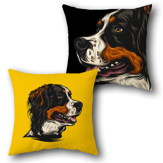 Bernese Mountain Dog Artistic    Design Cushion Single (Front & Back)