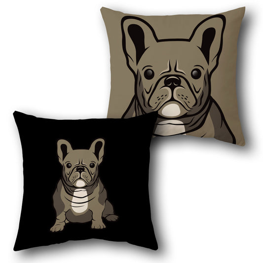 French Bulldog Cartoon    Design Cushion Single (Front & Back)