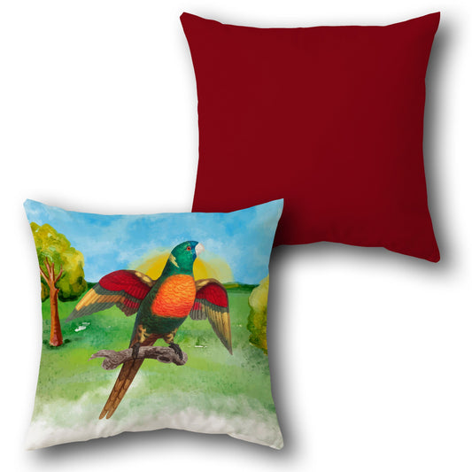 Vibrant Parrot Landscape    Design Cushion Single (Front & Back)