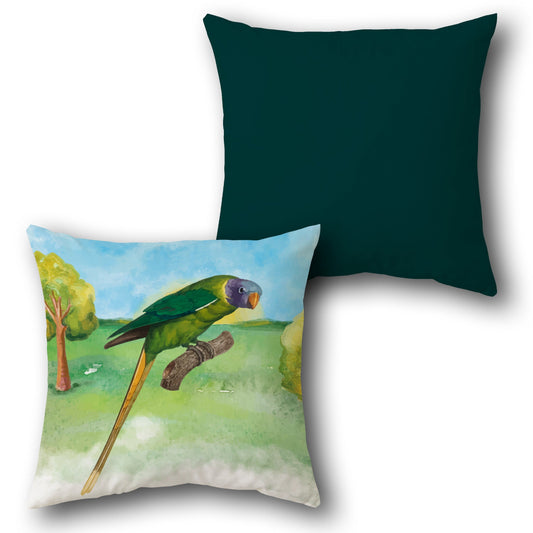 Emerald Parakeet Serenity    Design Cushion Single (Front & Back)