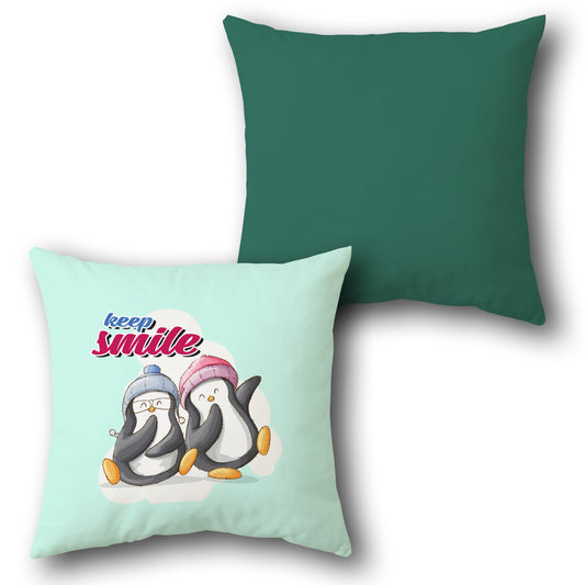 Keep Smile Penguin     Design Cushion Single (Front & Back)