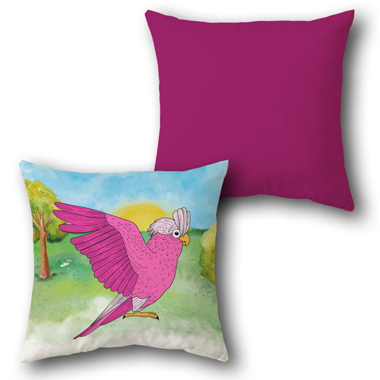 Pink Cockatoo Garden     Design Cushion Single (Front & Back)