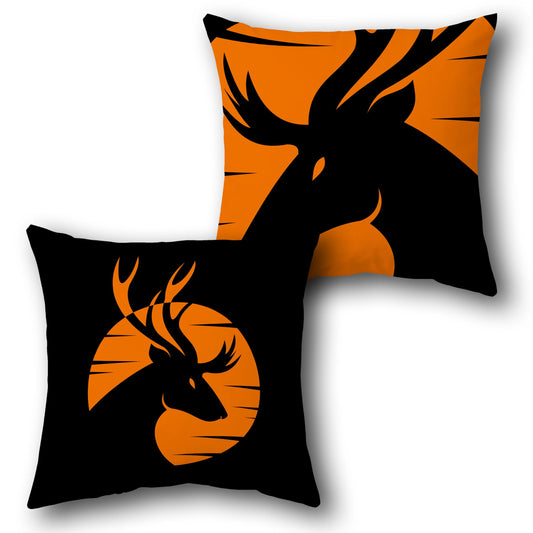Majestic Deer Silhouette     Design Cushion Single (Front & Back)