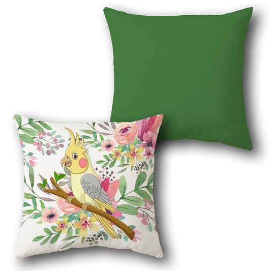 Cockatiel Blossom     Design Cushion Single (Front & Back)
