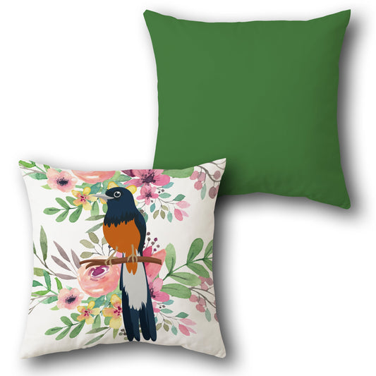  Elegant Magpie Floral     Design Cushion Single (Front & Back)
