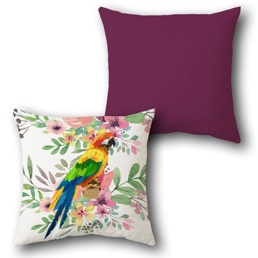 Tropical Macaw Bloom     Design Cushion Single (Front & Back)