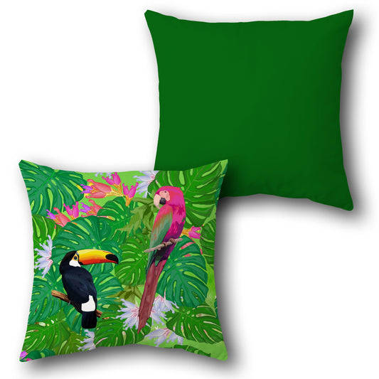 Tropical Jungle Birds     Design Cushion Single (Front & Back)