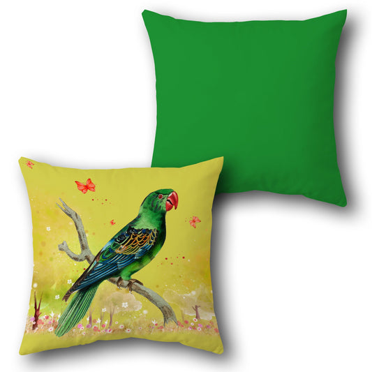 Golden Meadow Parrot     Design Cushion Single (Front & Back)
