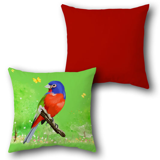 Painted Bunting Garden     Design Cushion Single (Front & Back)