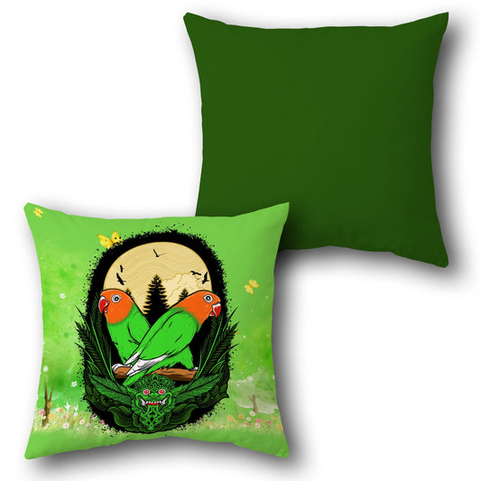 Forest Lovebirds    Design Cushion Single (Front & Back)
