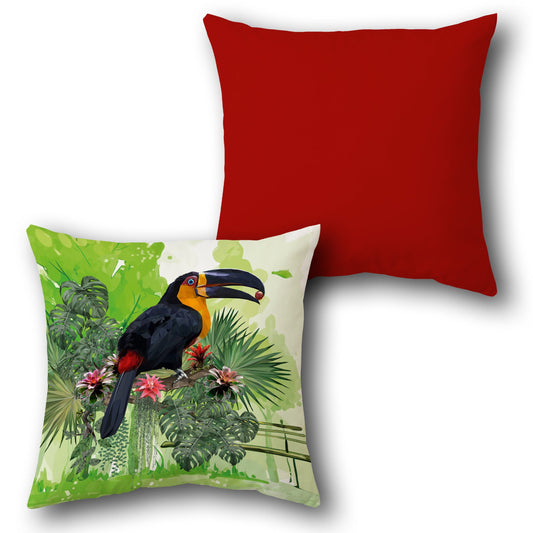Tropical Toucan Jungle    Design Cushion Single (Front & Back)