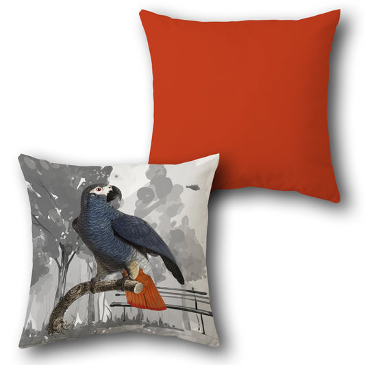 African Grey Parrot Forest    Design Cushion Single (Front & Back)