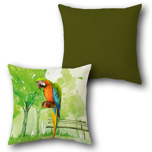 Vibrant Macaw Park    Design Cushion Single (Front & Back)