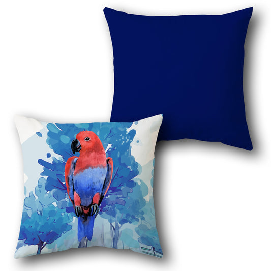 Blue Forest Parrot     Design Cushion Single (Front & Back)