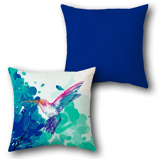 Vibrant Hummingbird in Flight   Design Cushion Single (Front & Back)