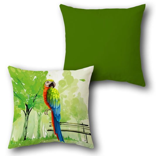 Tropical Macaw Garden   Design Cushion Single (Front & Back)