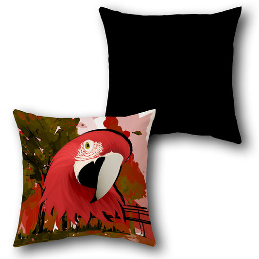 Scarlet Macaw Artistic     Design Cushion Single (Front & Back)