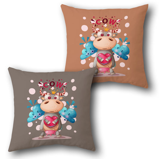 Cuddly Cow    Design Cushion Single (Front & Back)