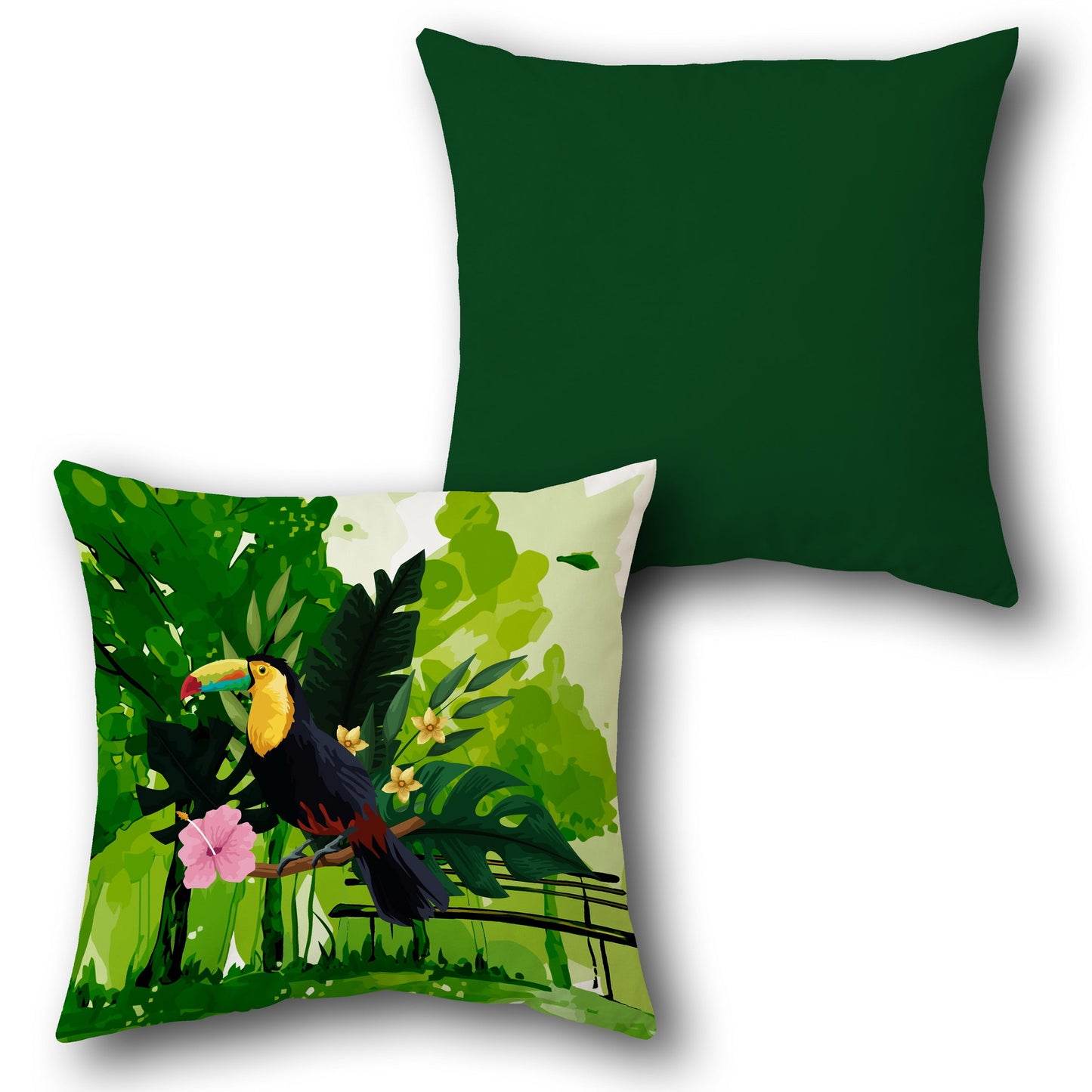  Jungle Toucan Botanical     Design Cushion Single (Front & Back)