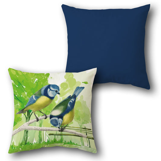  Blue Tit Harmony     Design Cushion Single (Front & Back)