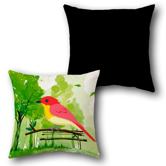 Pink Finch Garden     Design Cushion Single (Front & Back)
