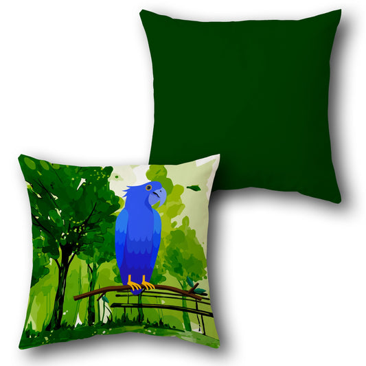 Hyacinth Macaw Jungle Bird     Design Cushion Single (Front & Back)