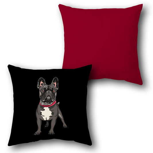 French Bulldog Illustration Throw    Design Cushion Single (Front & Back)