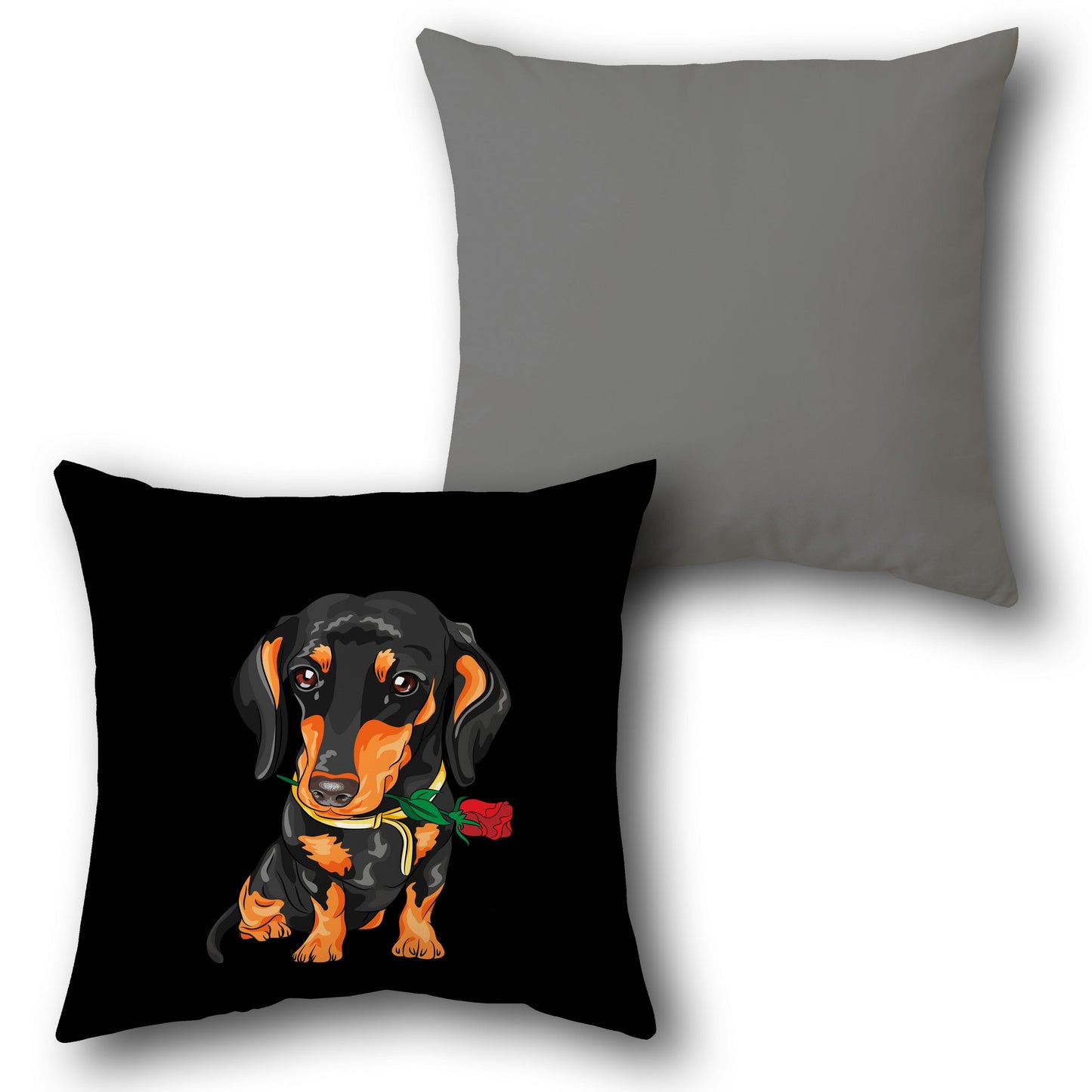 Romantic Dachshund Dog Throw    Design Cushion Single (Front & Back)
