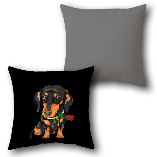 Romantic Dachshund Dog Throw    Design Cushion Single (Front & Back)