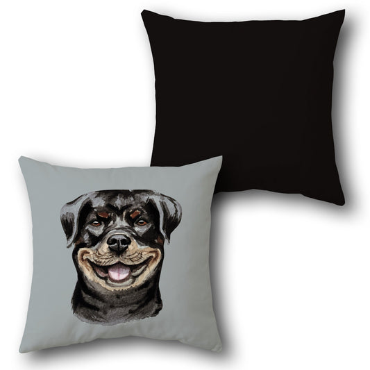 Smiling Rottweiler Watercolor Throw    Design Cushion Single (Front & Back)