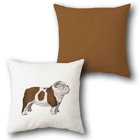 Classic English Bulldog Sketch Throw    Design Cushion Single (Front & Back)
